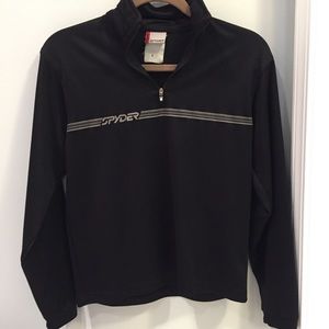 Women's Spider Ski Black Grey Half-Zip Pullover