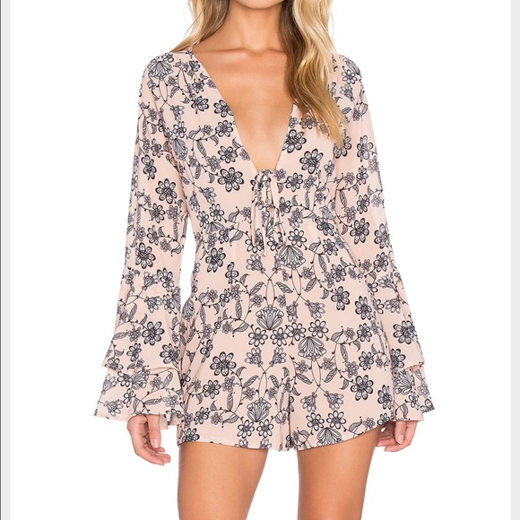 For Love and Lemons Other - For Love & Lemons Pia Romper in Pale Peach