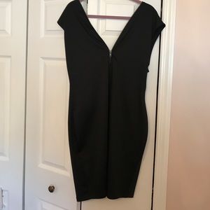 Zip-up front and back black dress