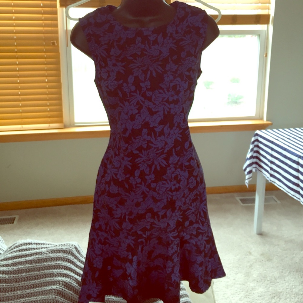 Black and blue peplum dress