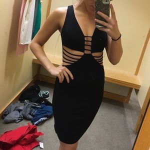 Black tight cut out dress