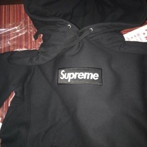 Black box logo hoodie
