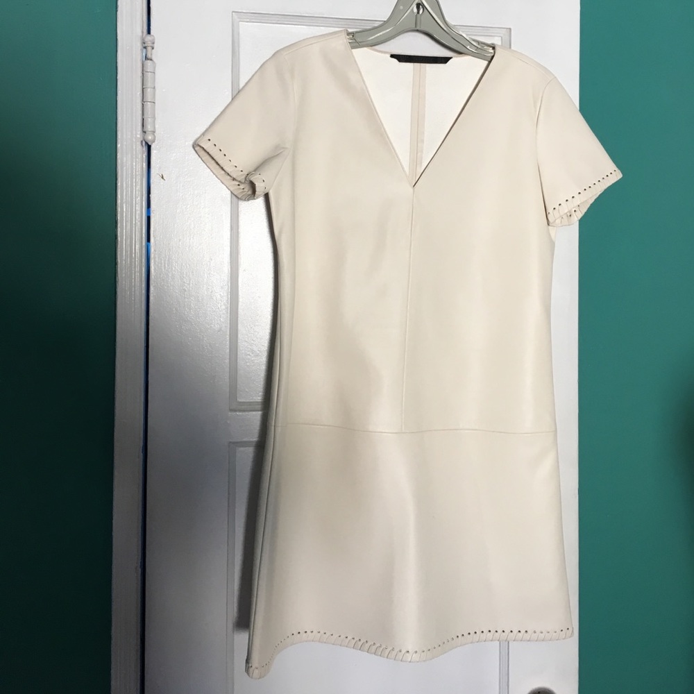 Zara White Leather Dress