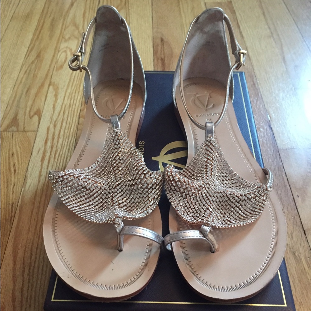 VC Signature Vi-Angelah crystal mesh sandal