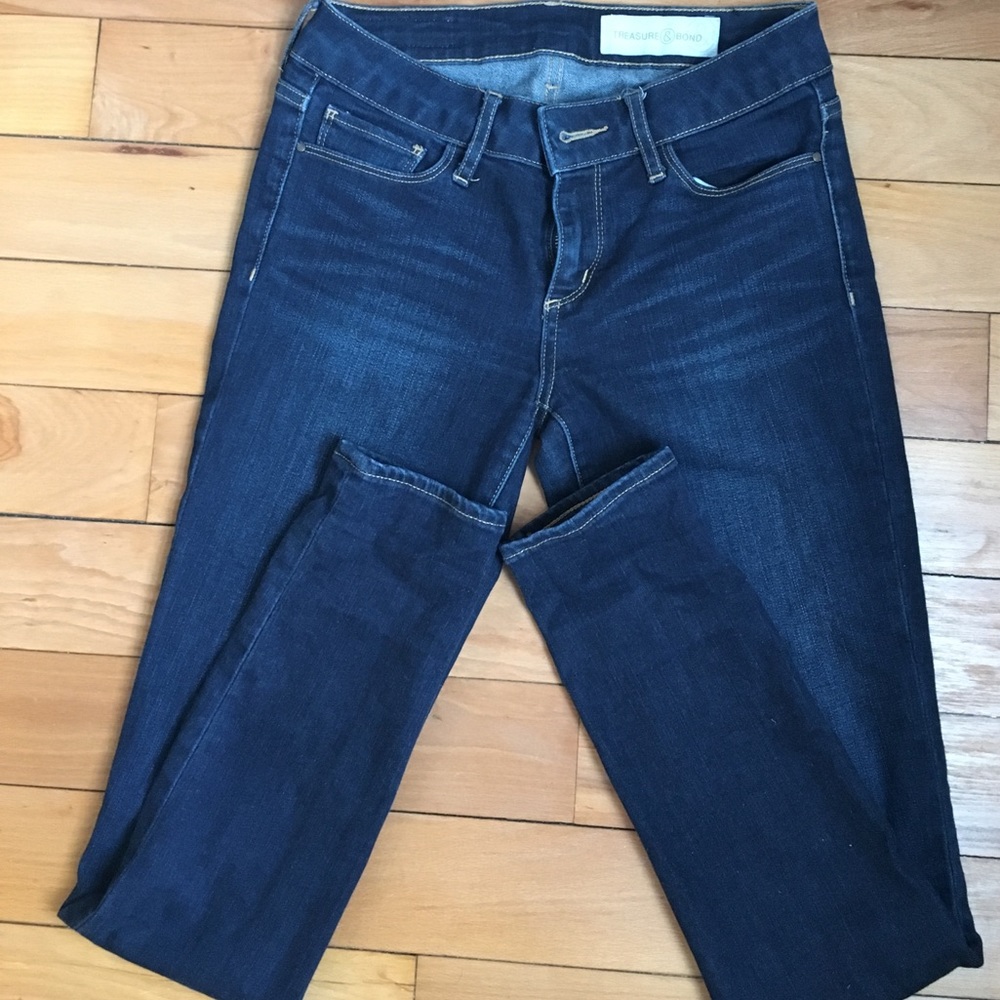 Treasure and Bond Dark Wash Skinny Jeans