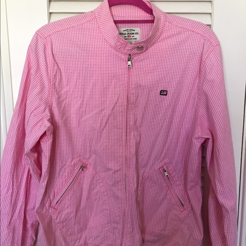 Ralph Lauren pink gingham light weight jacket!