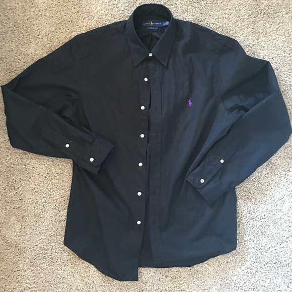Black polo button down - Picture 3 of 4