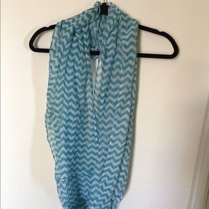 Light weight, blue and white scarf