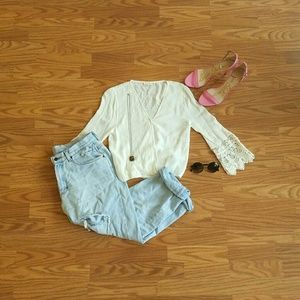 Cream surplice top
