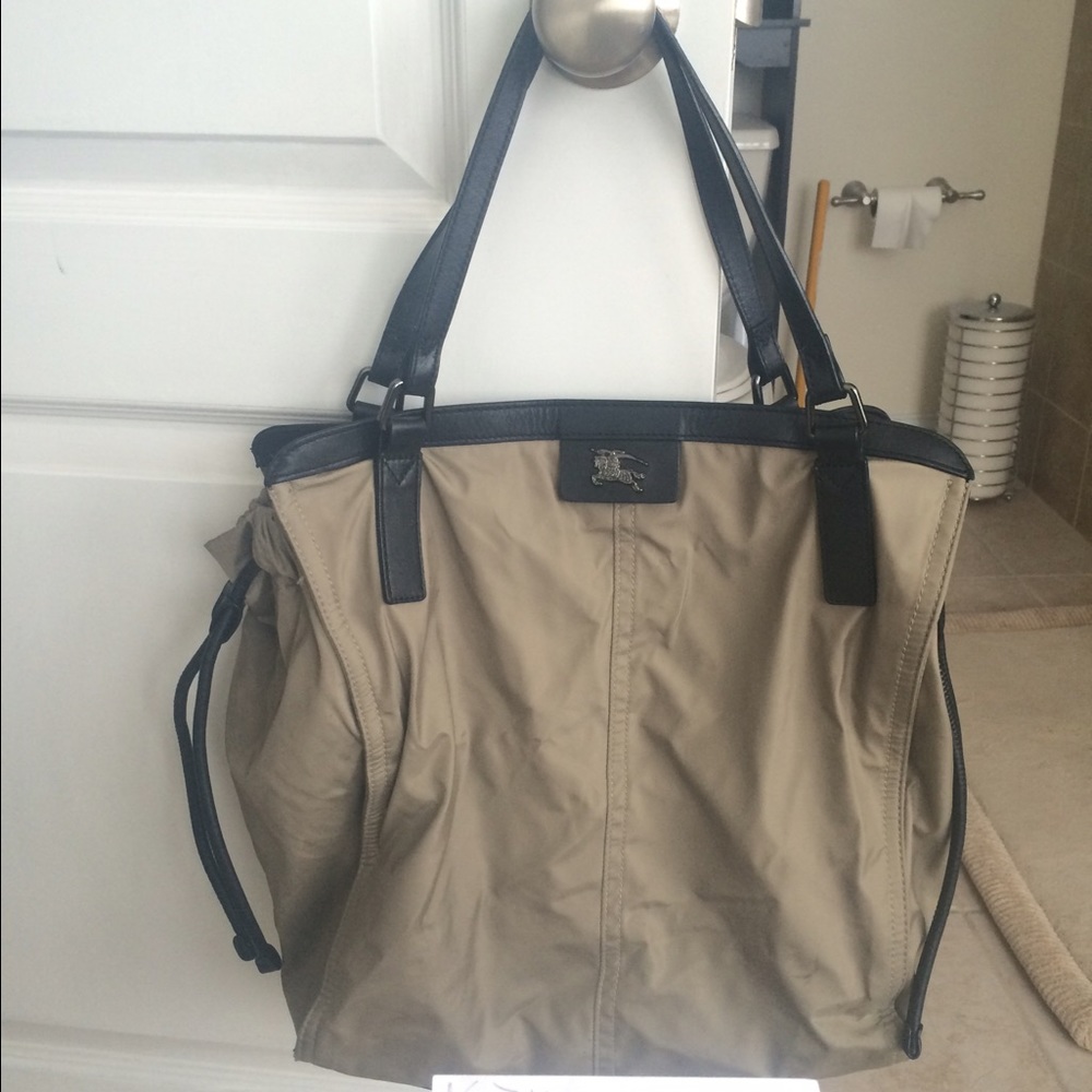 Burberry nylon zip top tote!