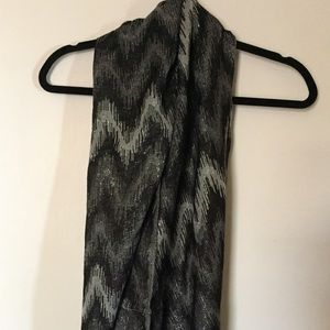 Black and silver infinity scarf