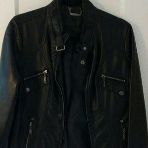 Faux leather moto jacket