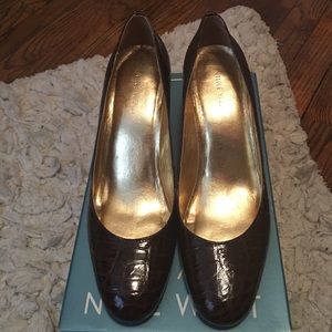 Escarpins Nine West En Cuir Marron - Taille US 7.5 - Talons Très Hauts - Portés Une Seule Fois