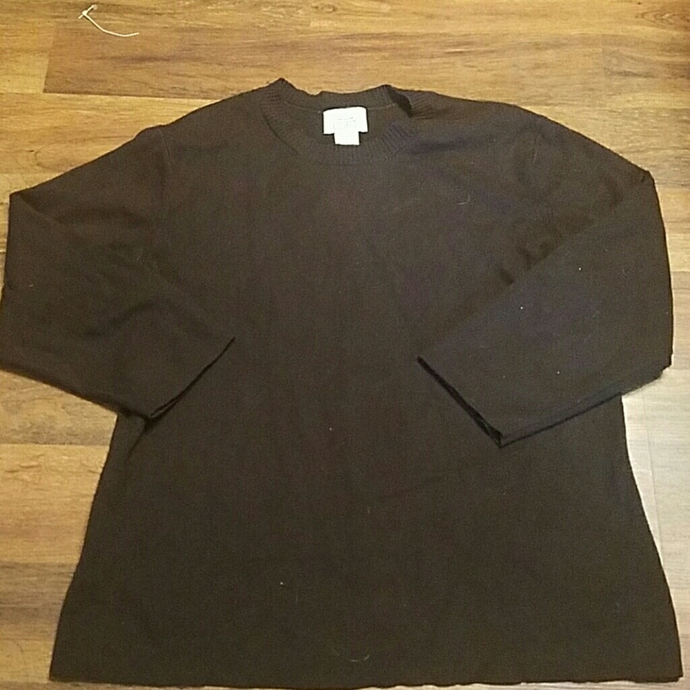 Comfy cozy brown loft crew neck 3/4 sweater