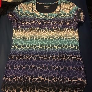 Landau animal print scrub top