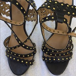 Studded black heel