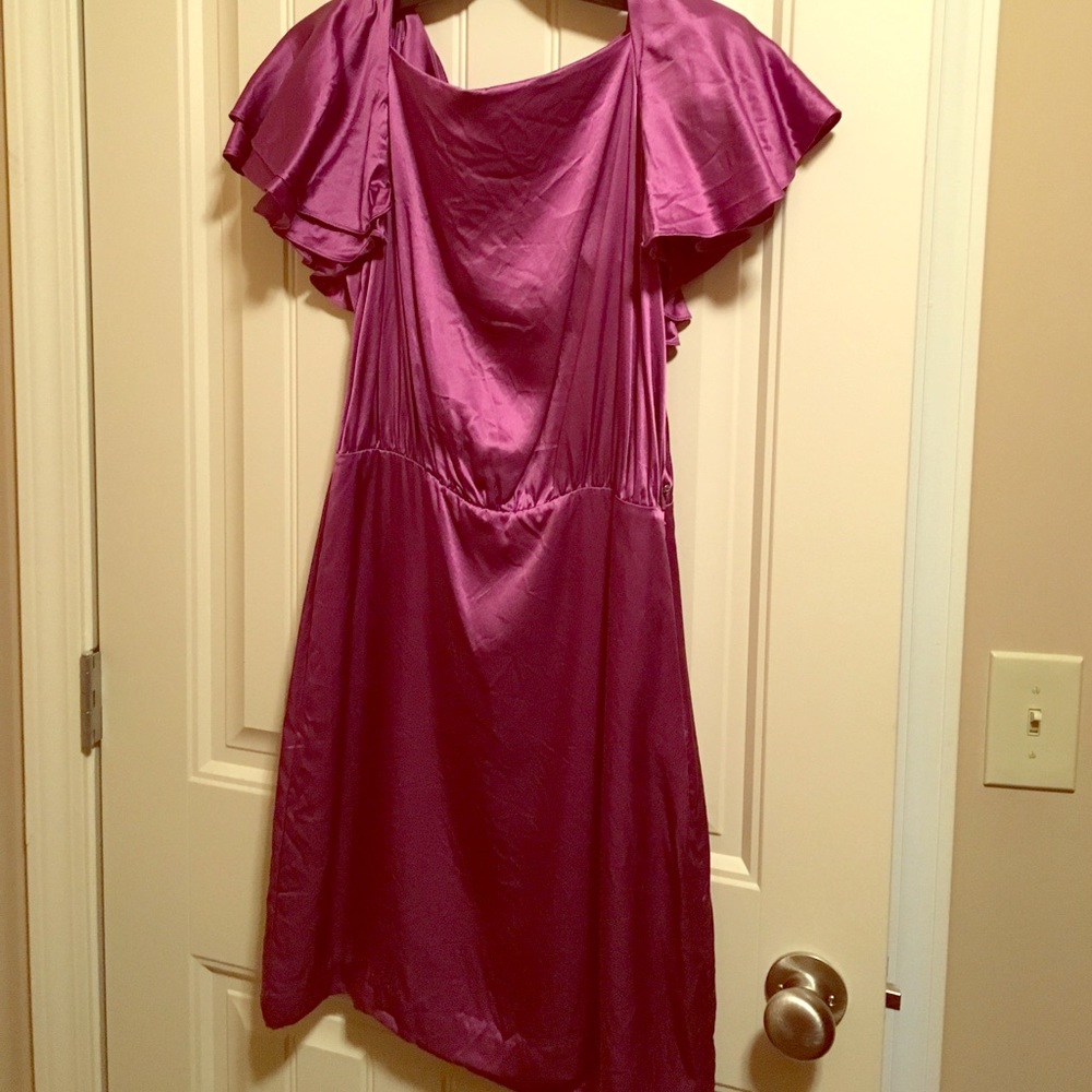 Banana republic purple satin dress
