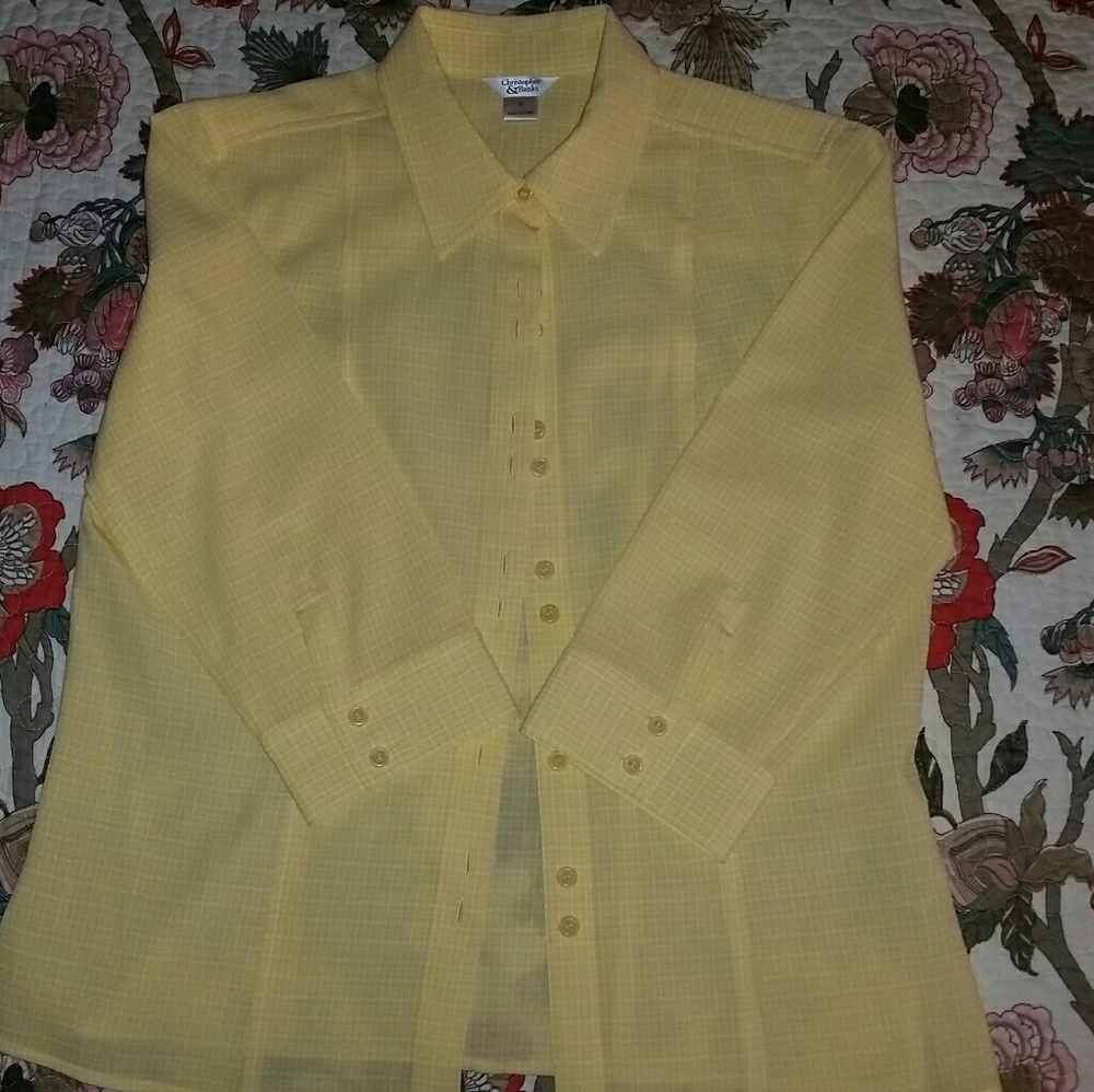 CHRISTOPHER & BANKS Business Collared BLOUSE Sz S
