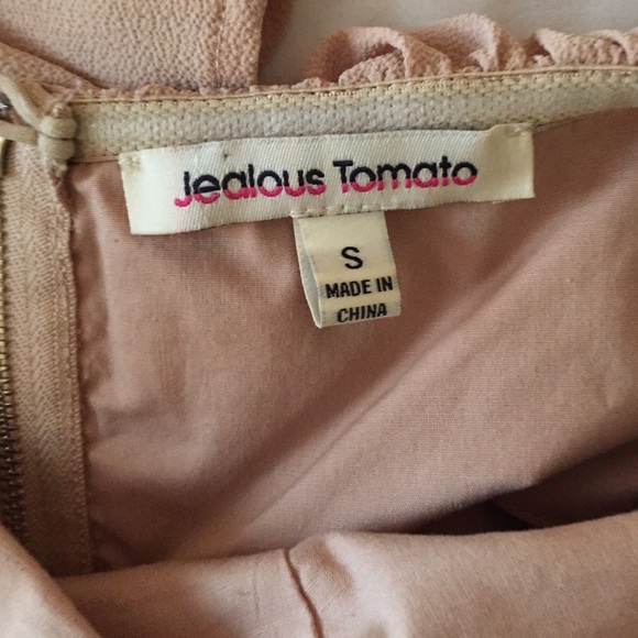 Off the shoulder strapless beige dress size S - Picture 3 of 4