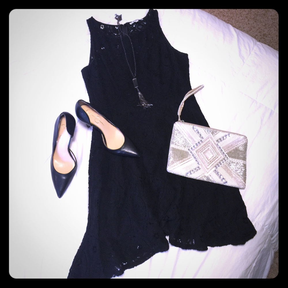 BB Dakota Nordstom Black Lace dress
