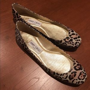 Jimmy Choo leopard flats size 38.