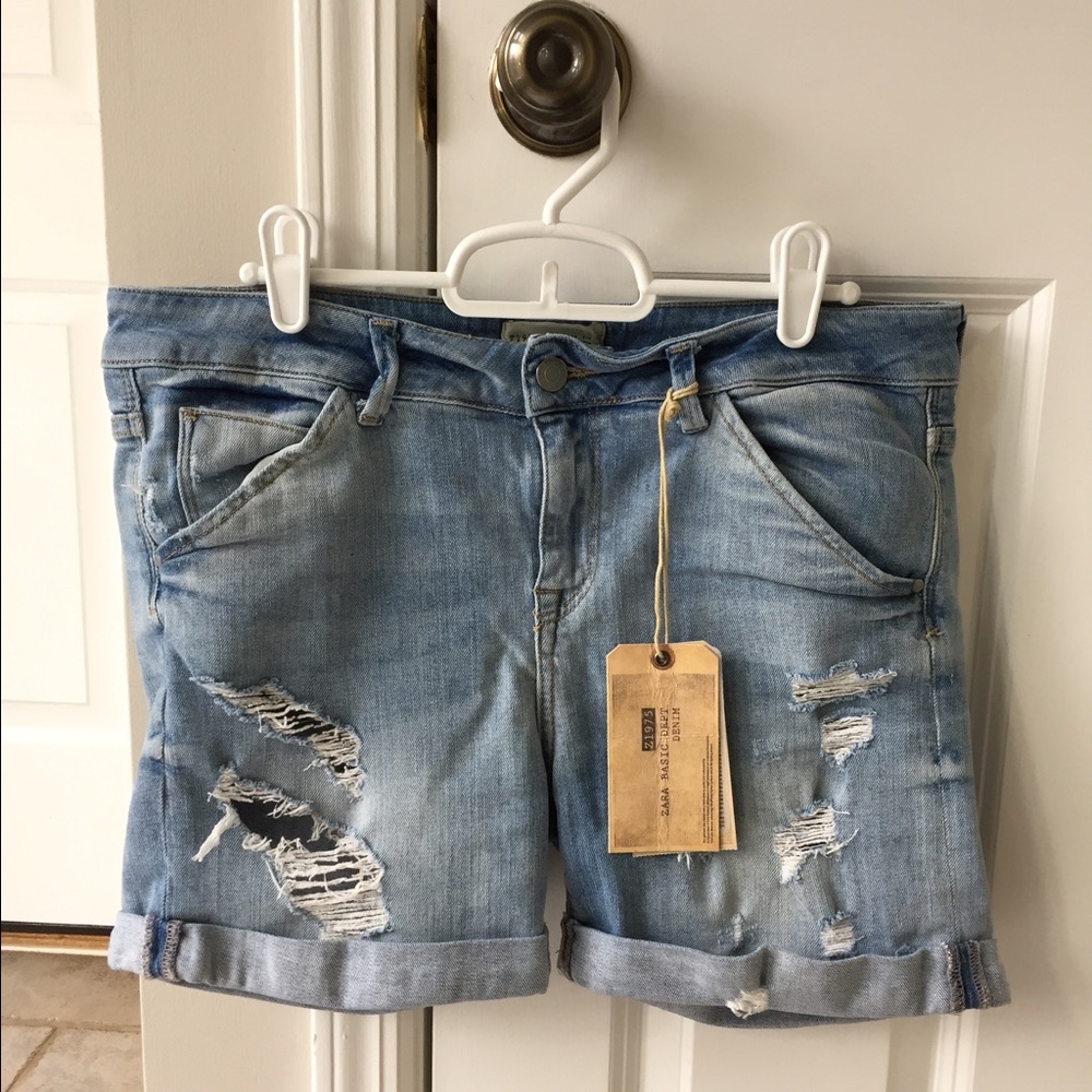 Boyfriend Distressed Denim Jean Shorts