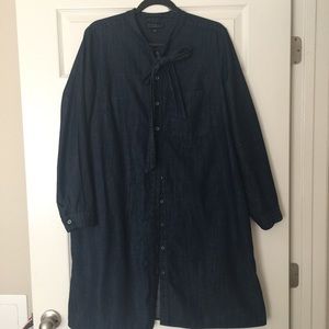 Eloquii chambray dress with tie at neck!