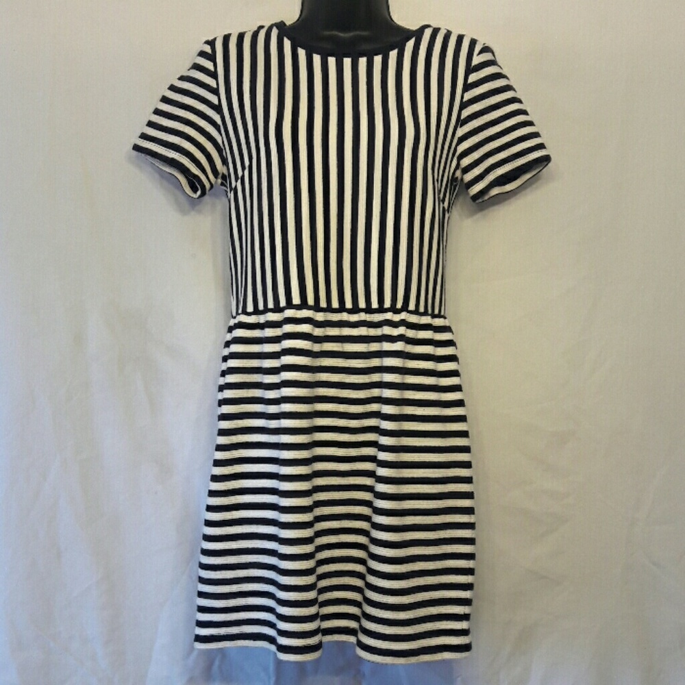 Verticle and horizontal striped dress
