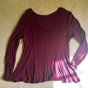 Maroon long sleeve top