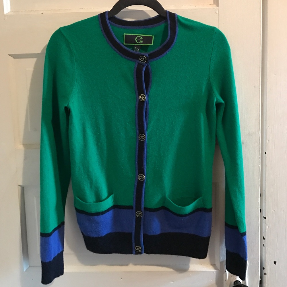 C Wonder Blue/Green Cardigan (XS)
