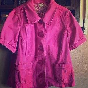 Hot pink short sleeved jacket!