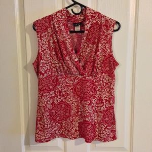 Paisley Red Sleeveless Blouse