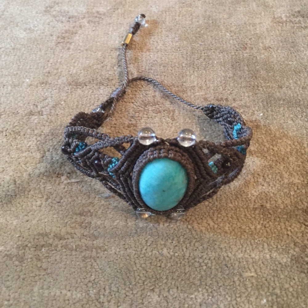 Boho look...Cuff bracelet with turquoise stone