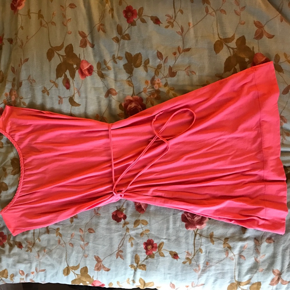 Beautiful peach color dress with braided neck