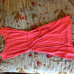 Beautiful peach color dress with braided neck