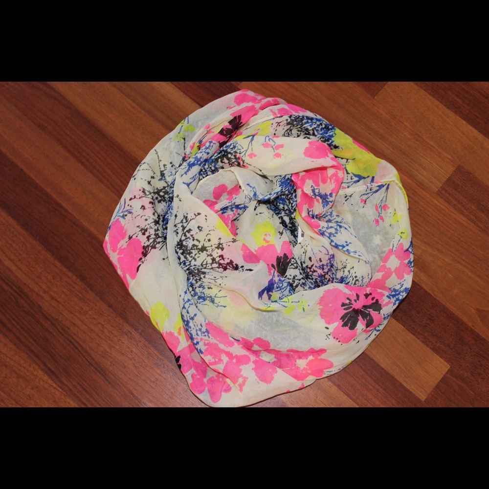 Floral soft infinity scarf
