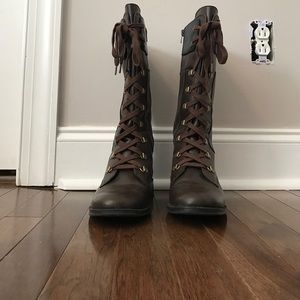 Tall combat boots