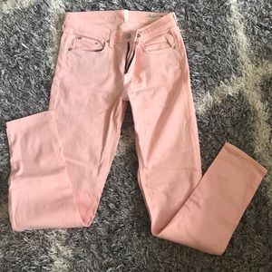 Ankle length blush colored Rag and Bone denim