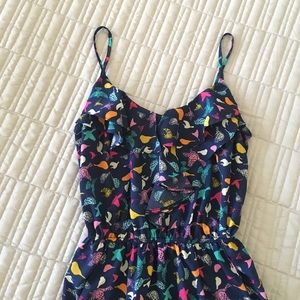 Spaghetti Strap Bird Print Sundress