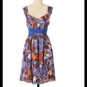 Anthropologie Maeve silk butterfly dress