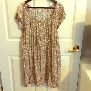 Patterned Tan Dress