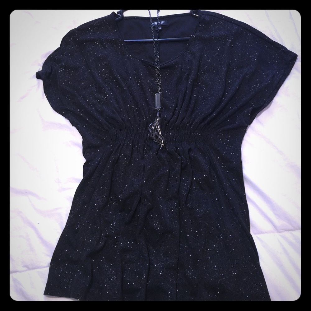 Black Sparkly Flattering shirt by Allen B