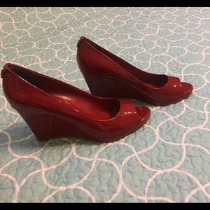 Red Patent Ralph Lauren Wedges