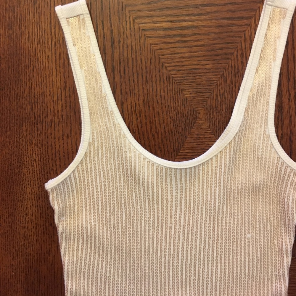 Express Sequenced Gold Tank Top
