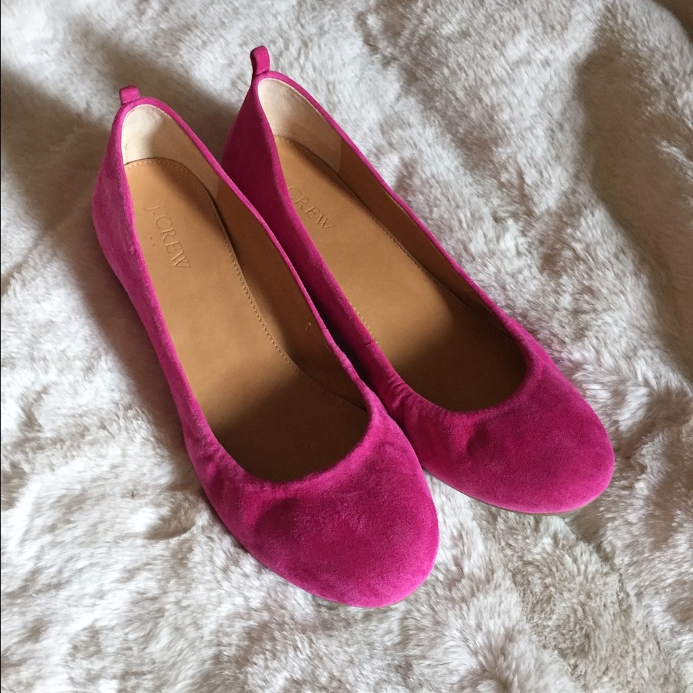 Bright pink j crew flats