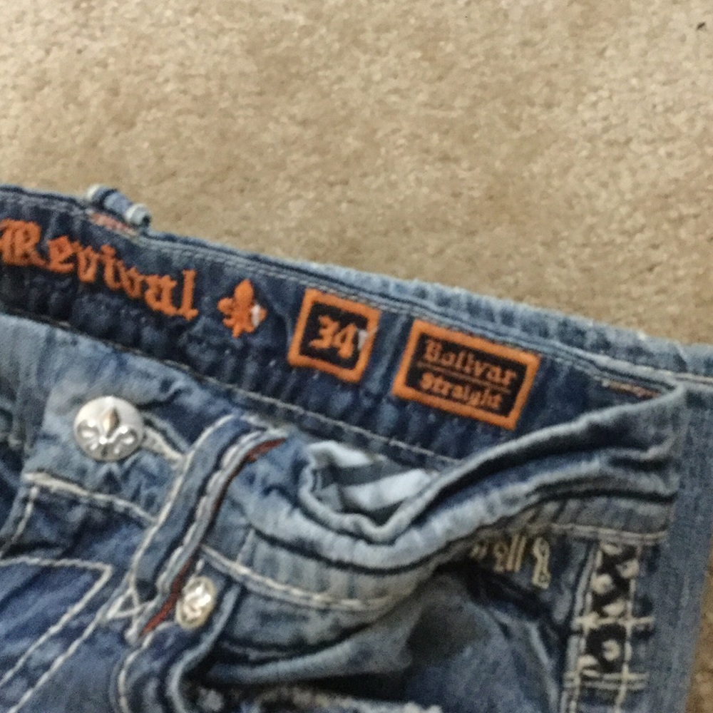 MENS ROCK REVIVAL JEANS - Picture 2 of 2