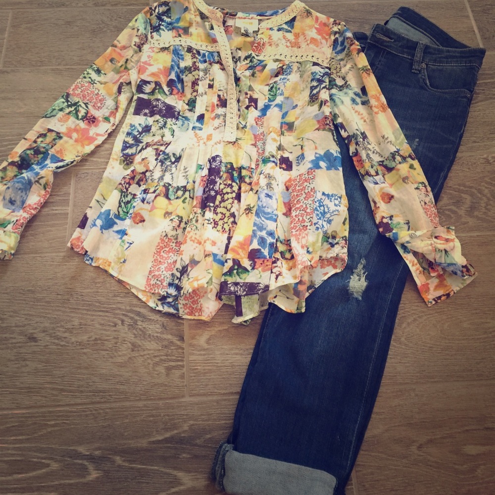 Anthropologie Maeve Floral Blouse