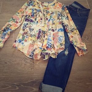 Anthropologie Maeve Floral Blouse
