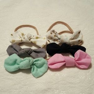 Set of baby bow head bands