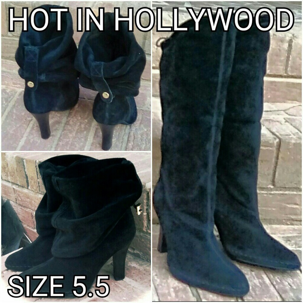 Suede black boots 5 &half